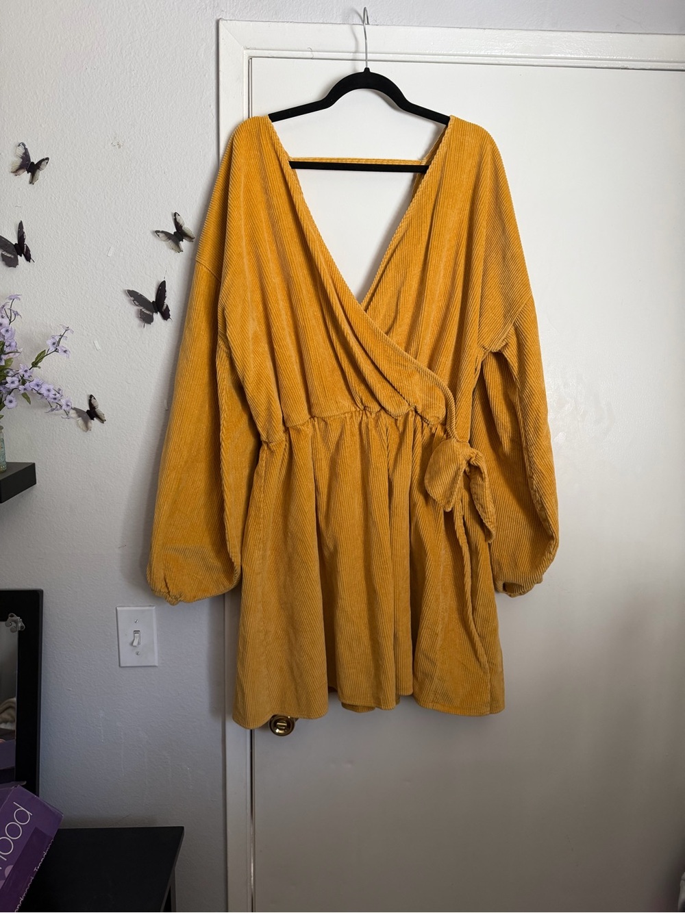 ASOS Mustard Corduroy Wrap Dress